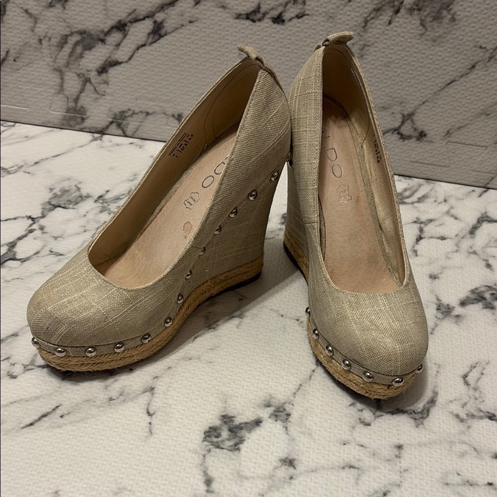 Aldo Tan Wedge Shoes